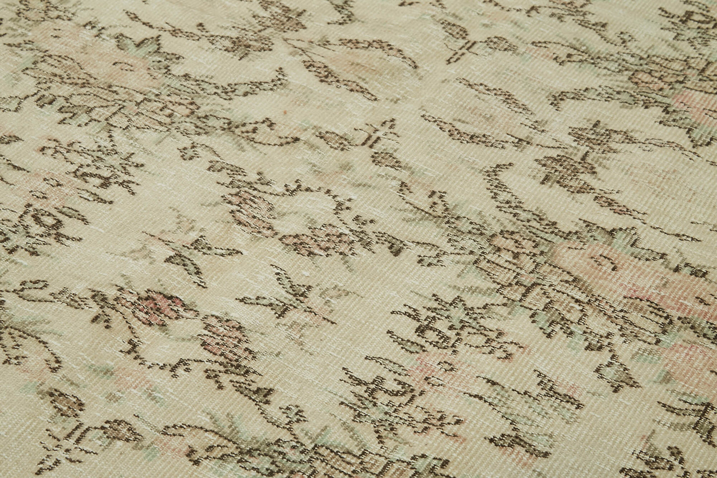 5x8 Beige Turkish Vintage Area Rug - 41663