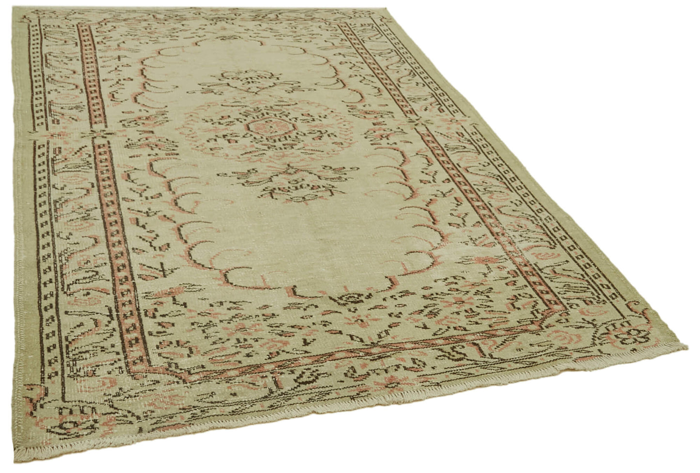 5x7 Beige Turkish Vintage Area Rug - 41682