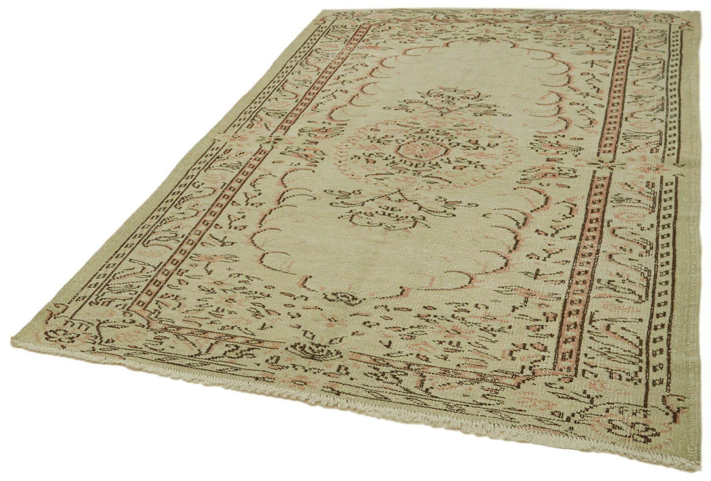 5x7 Beige Turkish Vintage Area Rug - 41682