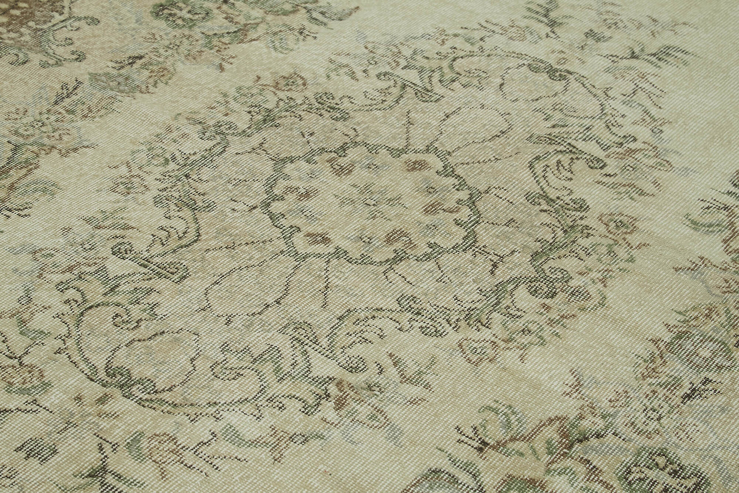 5x9 Beige Turkish Vintage Area Rug - 41688