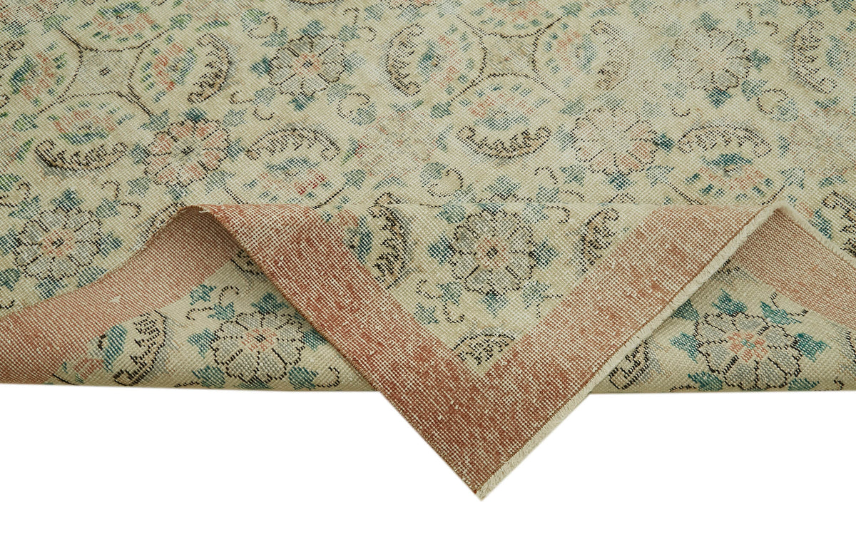 6x10 Beige Turkish Vintage Area Rug - 41695