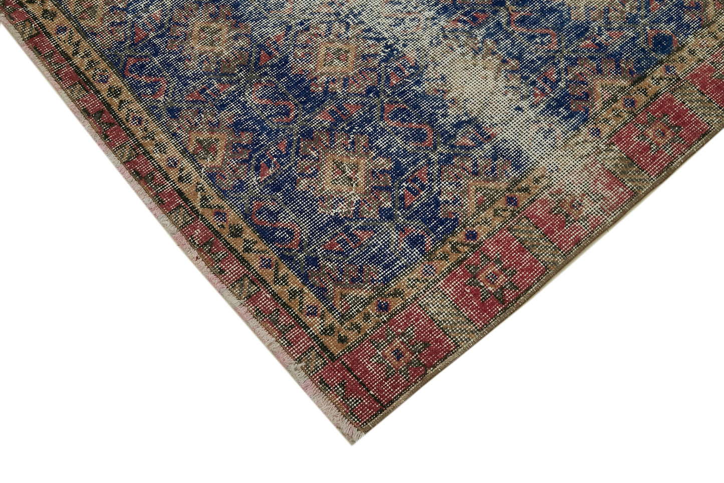 6x9 Beige Turkish Vintage Area Rug - 41699