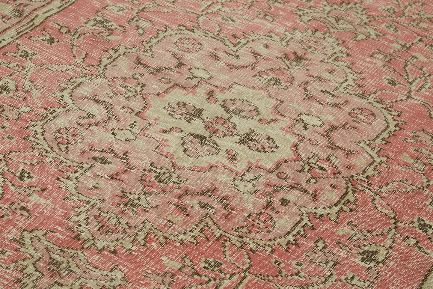 5x9 Beige Turkish Vintage Area Rug - 41712