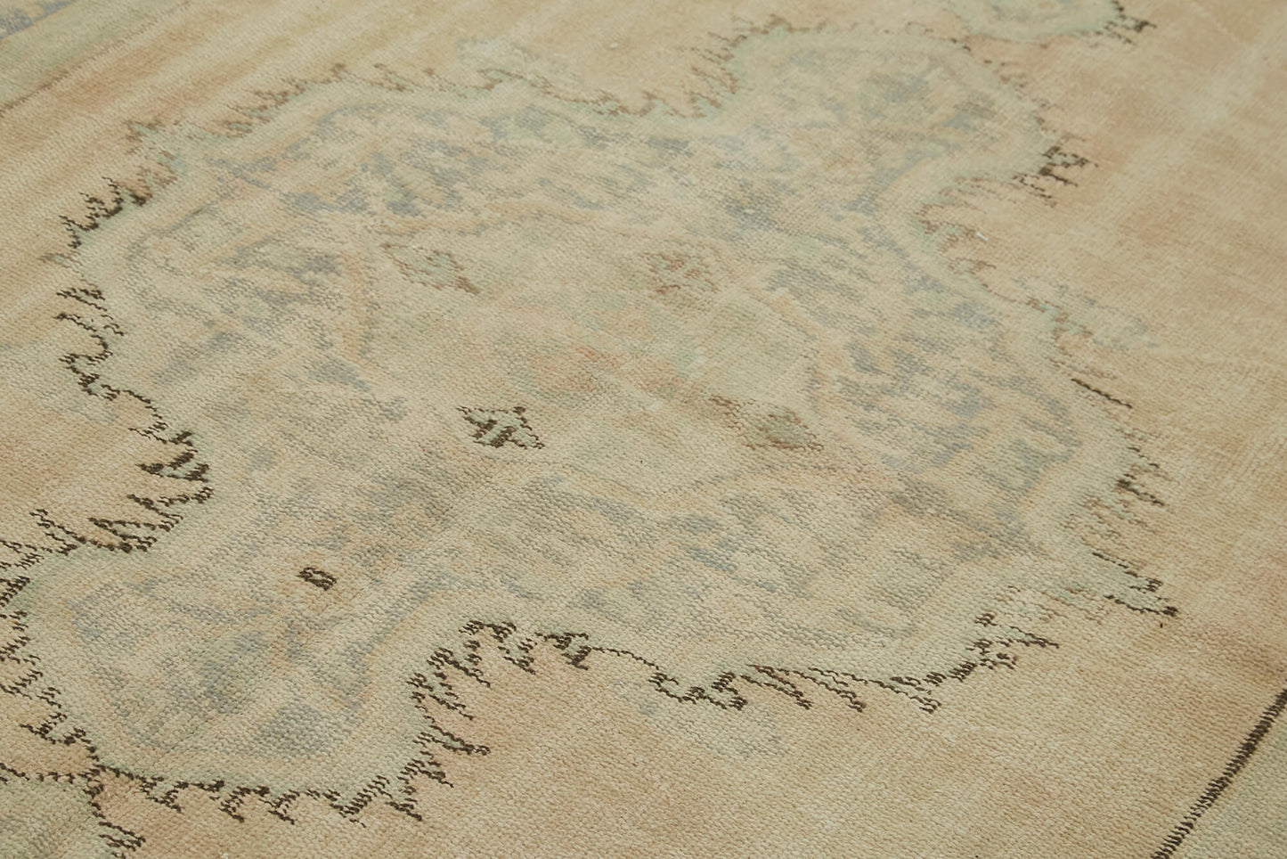 5x8 Beige Turkish Vintage Area Rug - 41750