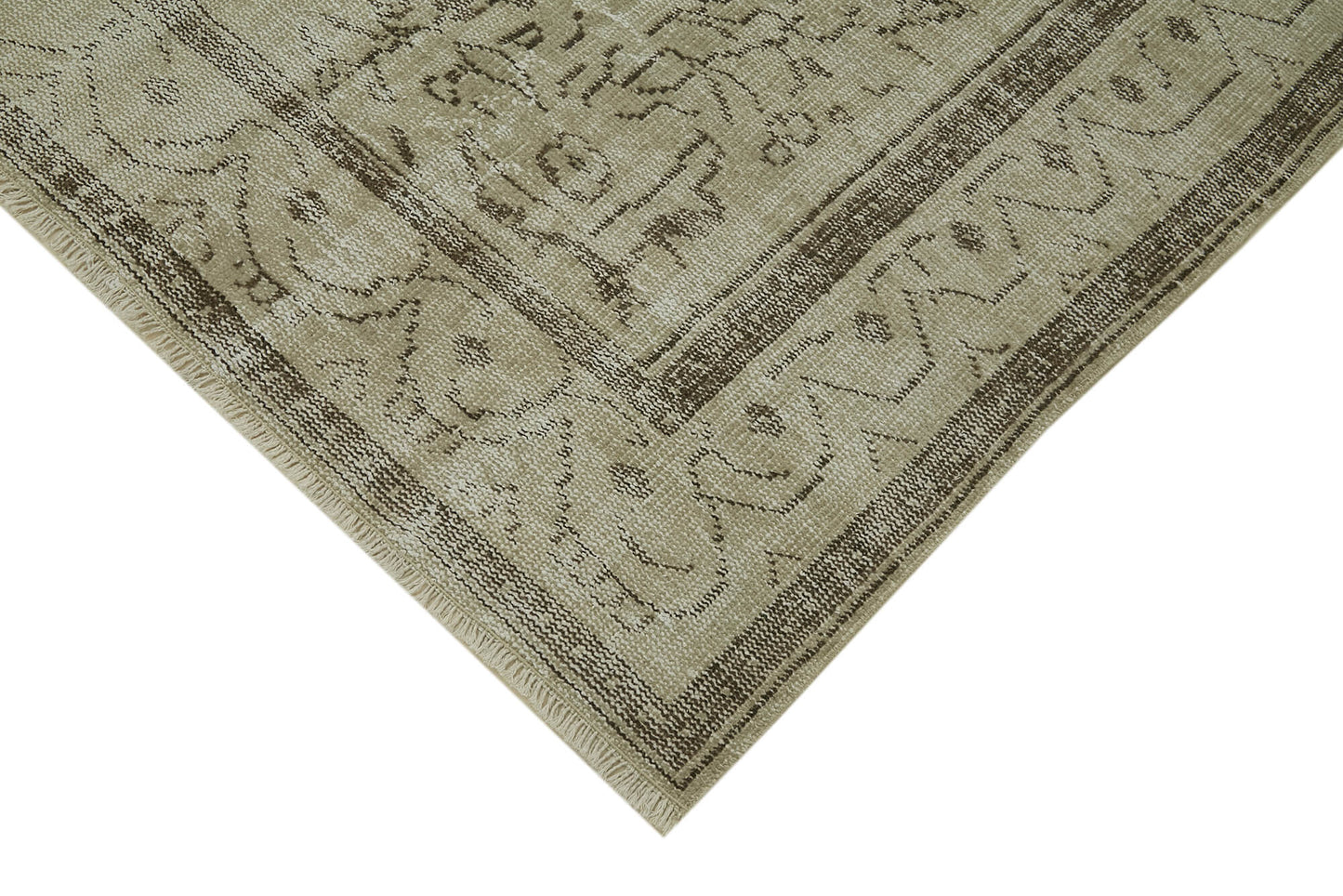 5x8 Beige Turkish Vintage Area Rug - 41751