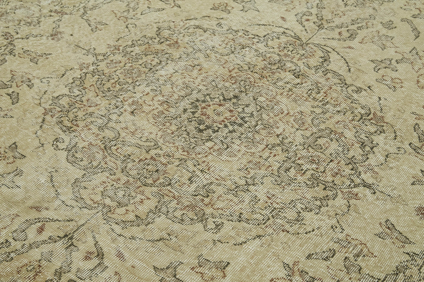 6x10 Beige Turkish Vintage Area Rug - 41752