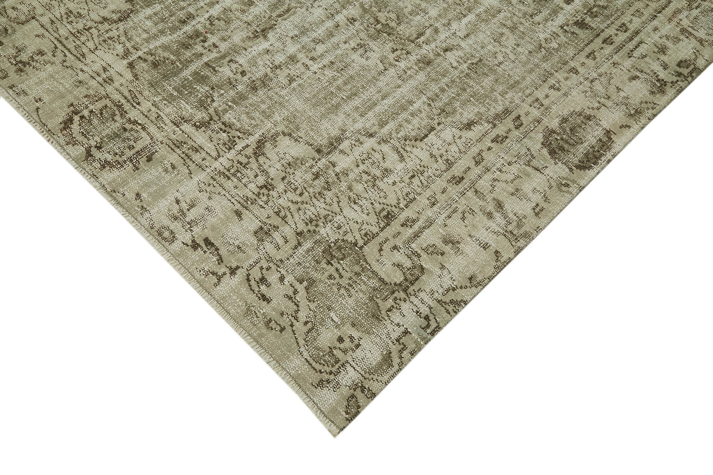 5x9 Beige Turkish Vintage Area Rug - 41753