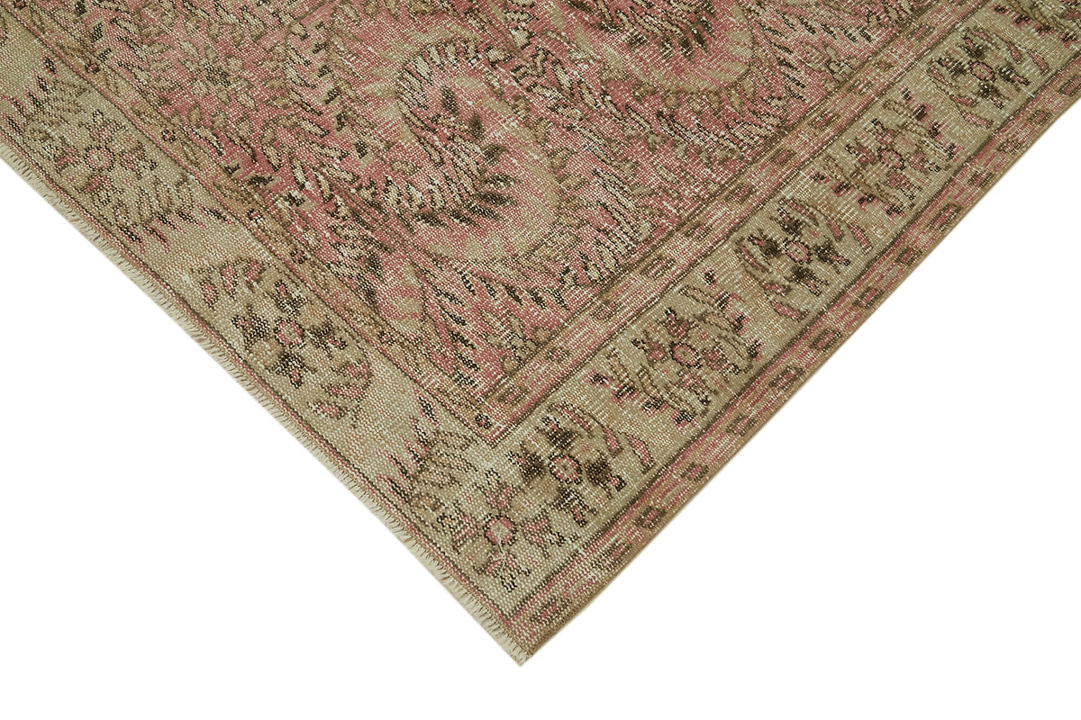 5x8 Beige Turkish Vintage Area Rug - 41754