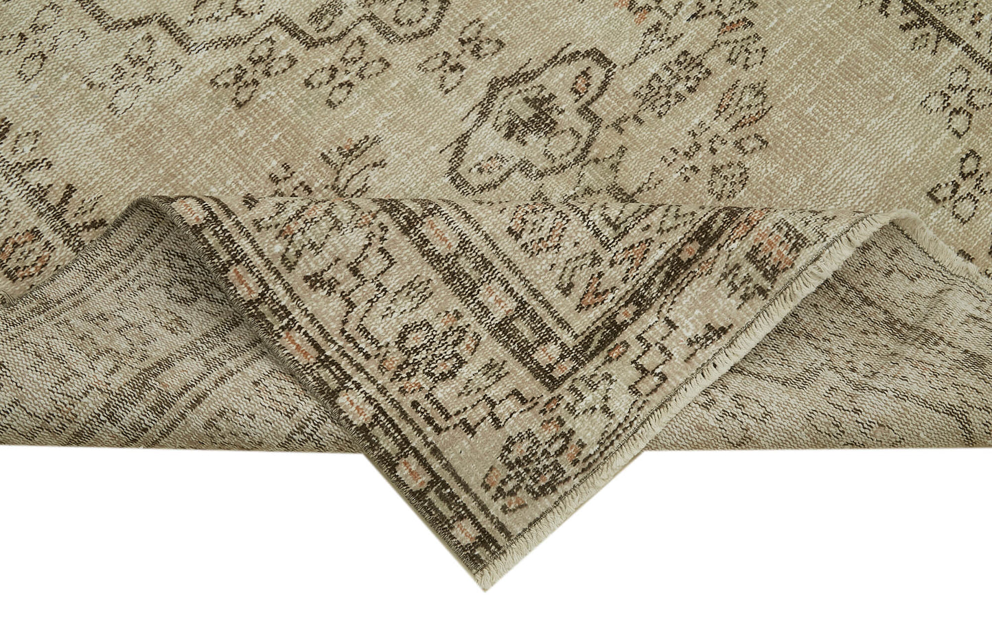 5x7 Beige Turkish Vintage Area Rug - 41763