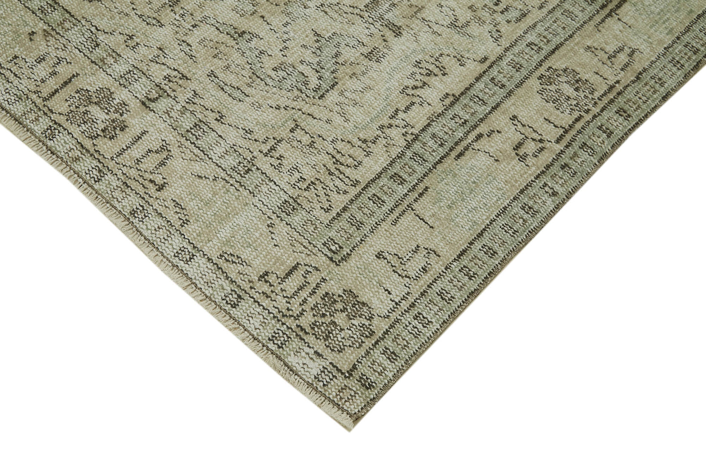 5x8 Beige Turkish Vintage Area Rug - 41765