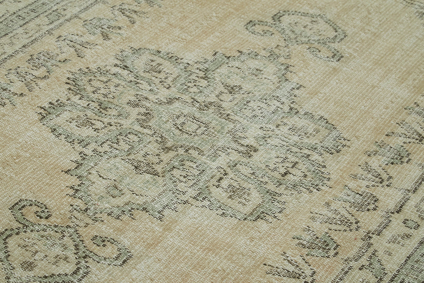 5x8 Beige Turkish Vintage Area Rug - 41765