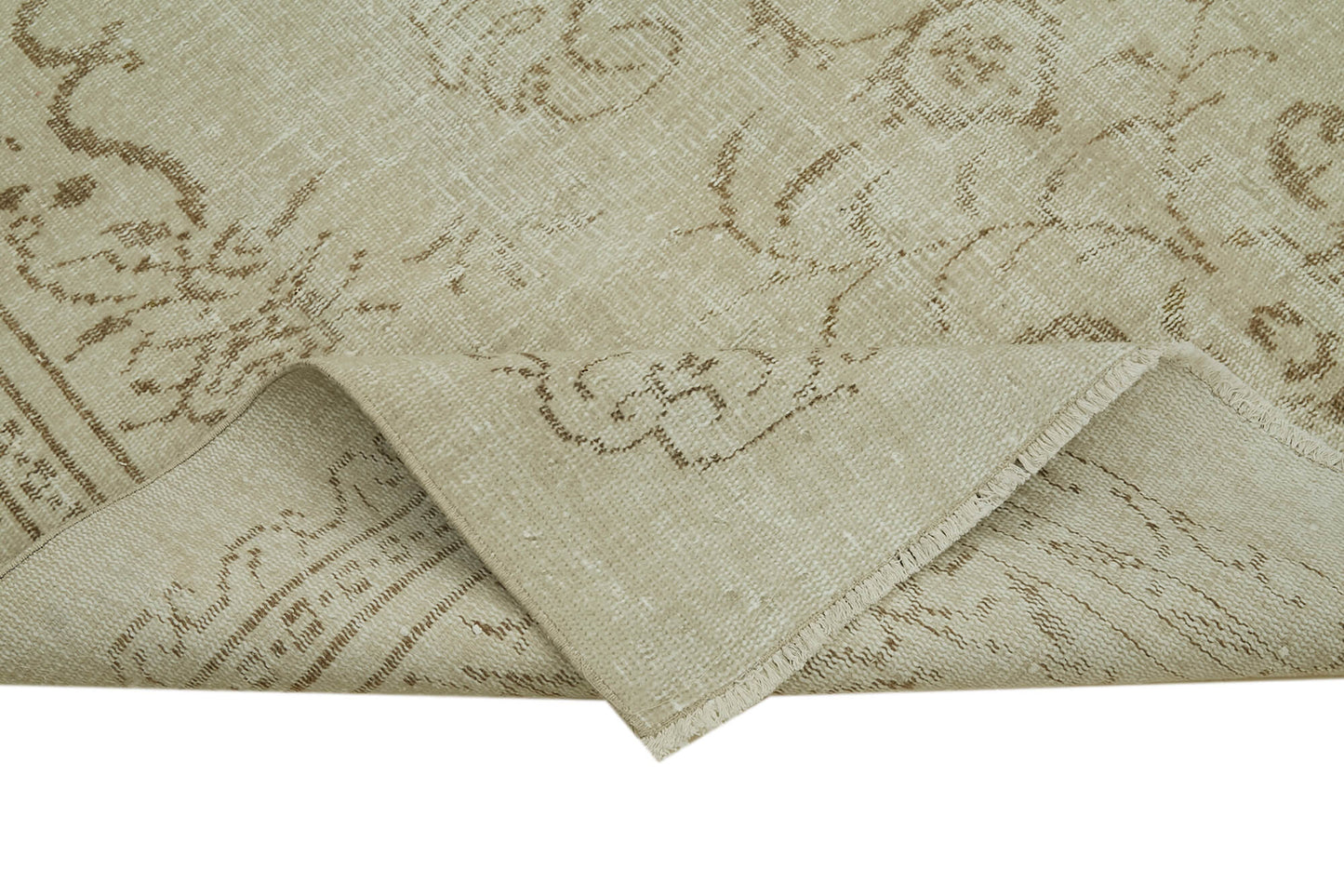 5x9 Beige Turkish Vintage Area Rug - 41769