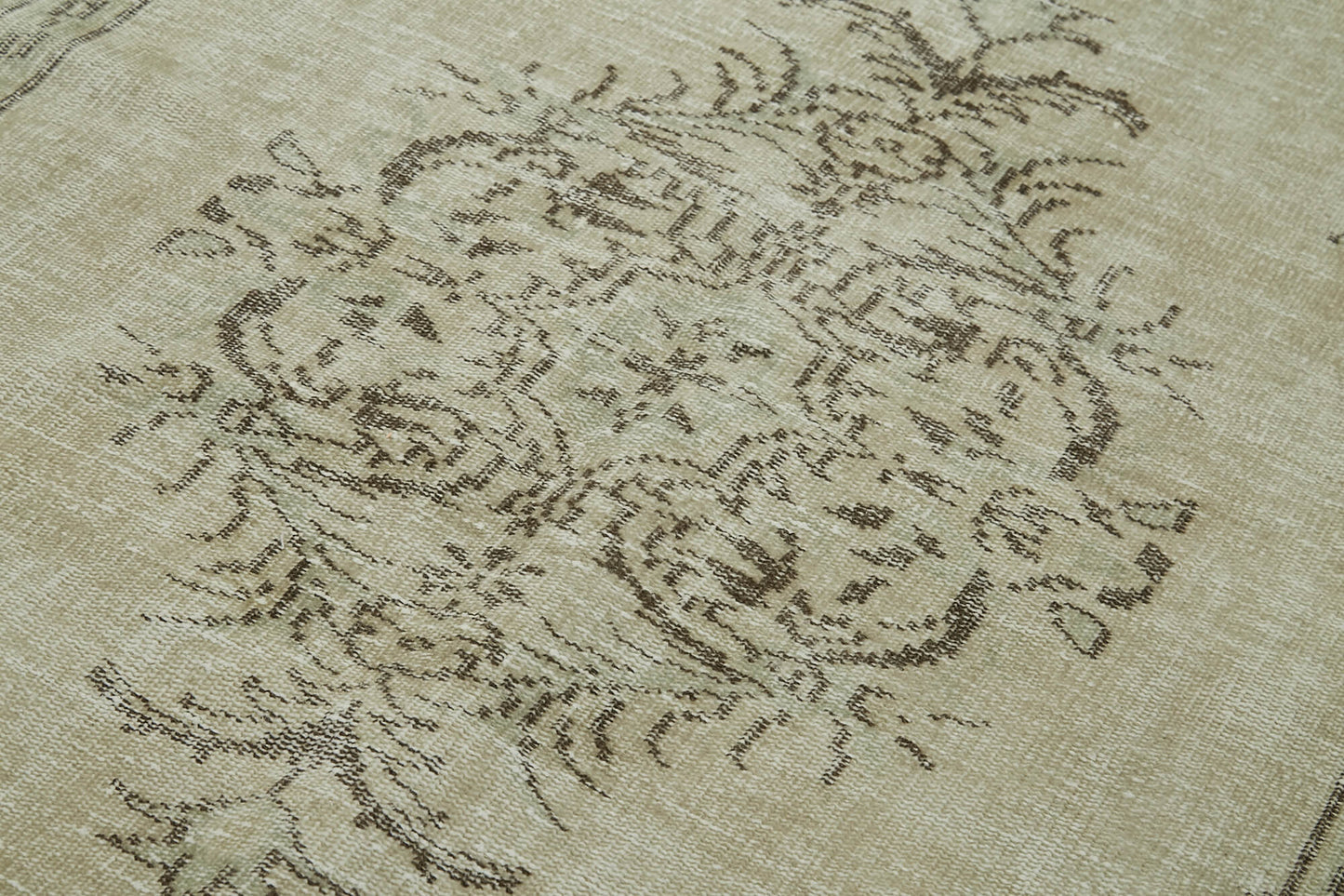 5x9 Beige Turkish Vintage Area Rug - 41773