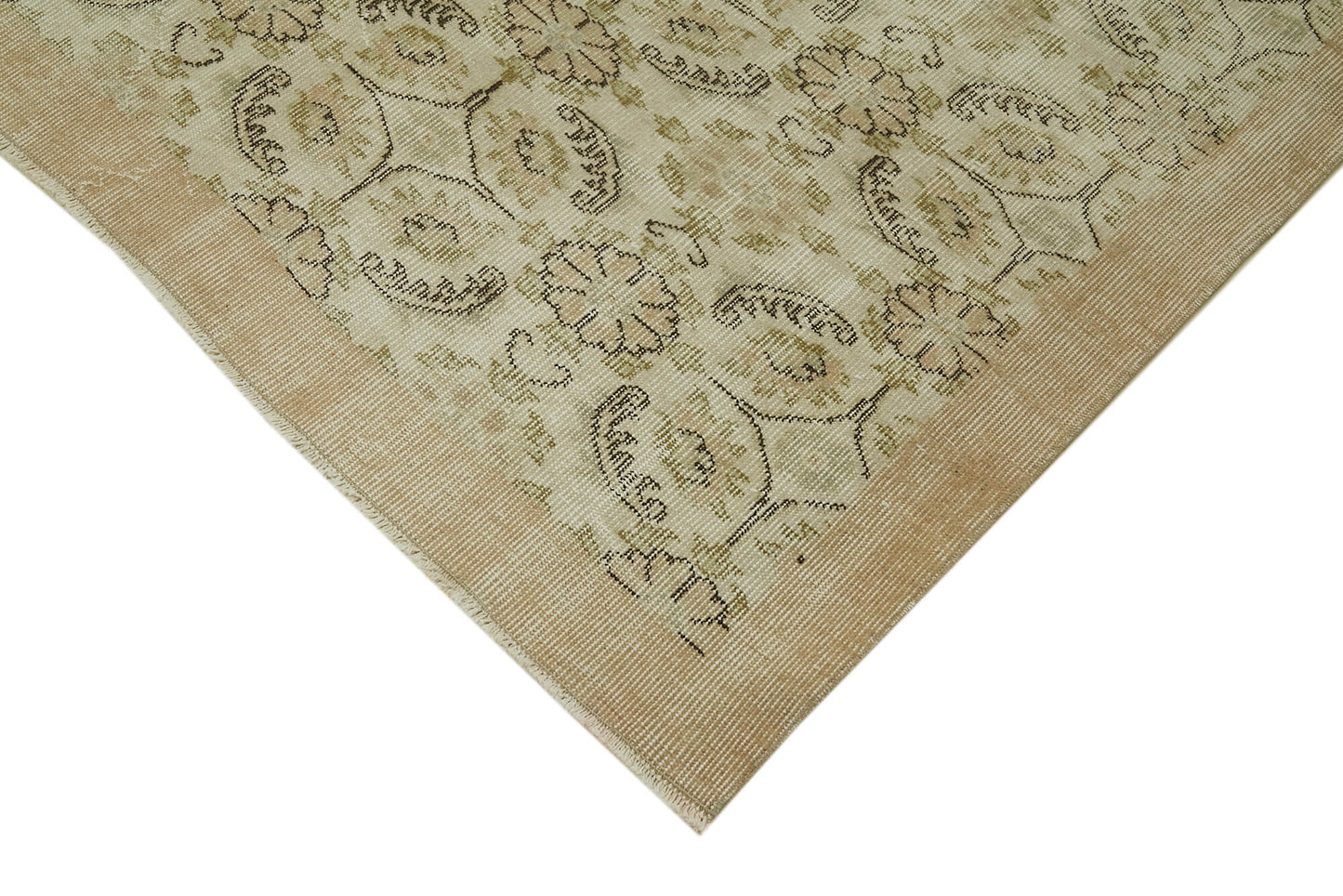 6x9 Beige Turkish Vintage Area Rug - 41778