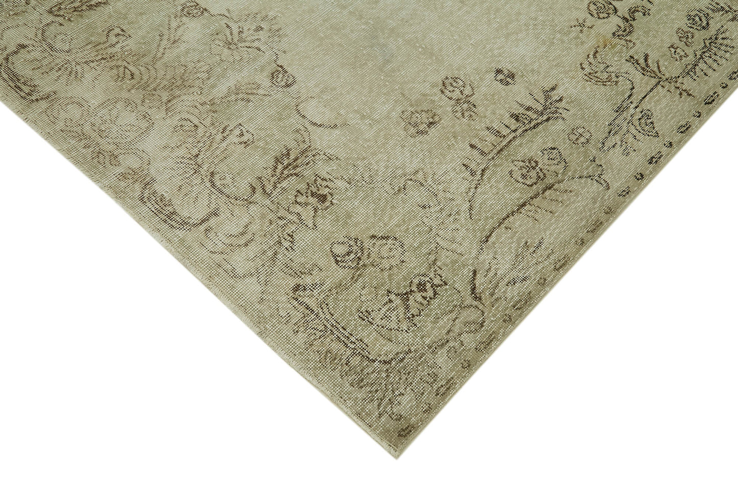 6x9 Beige Turkish Vintage Area Rug - 41785