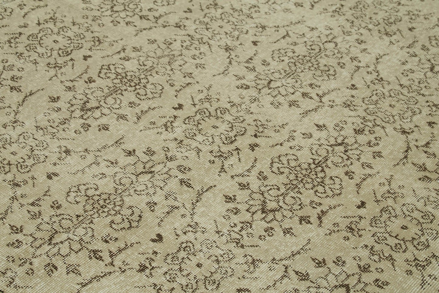 6x9 Beige Turkish Vintage Area Rug - 41792