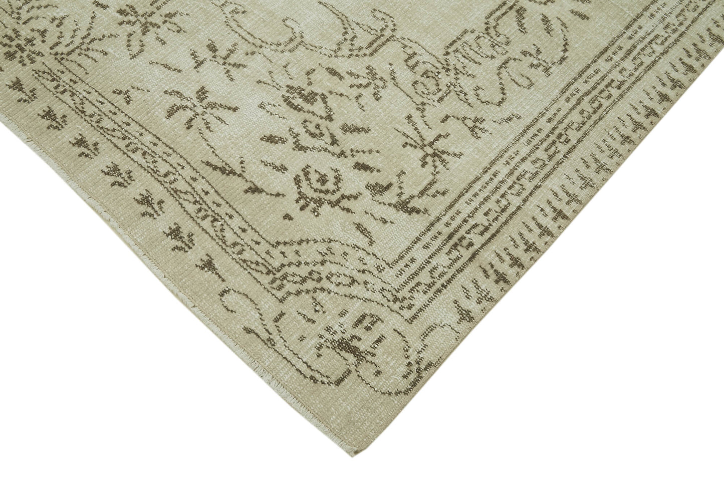 6x9 Beige Turkish Vintage Area Rug - 41801