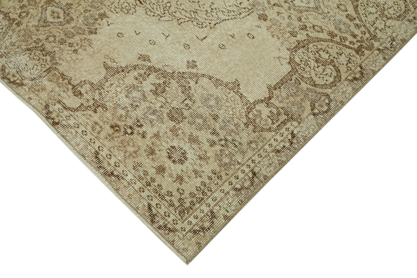 5x8 Beige Turkish Vintage Area Rug - 41824