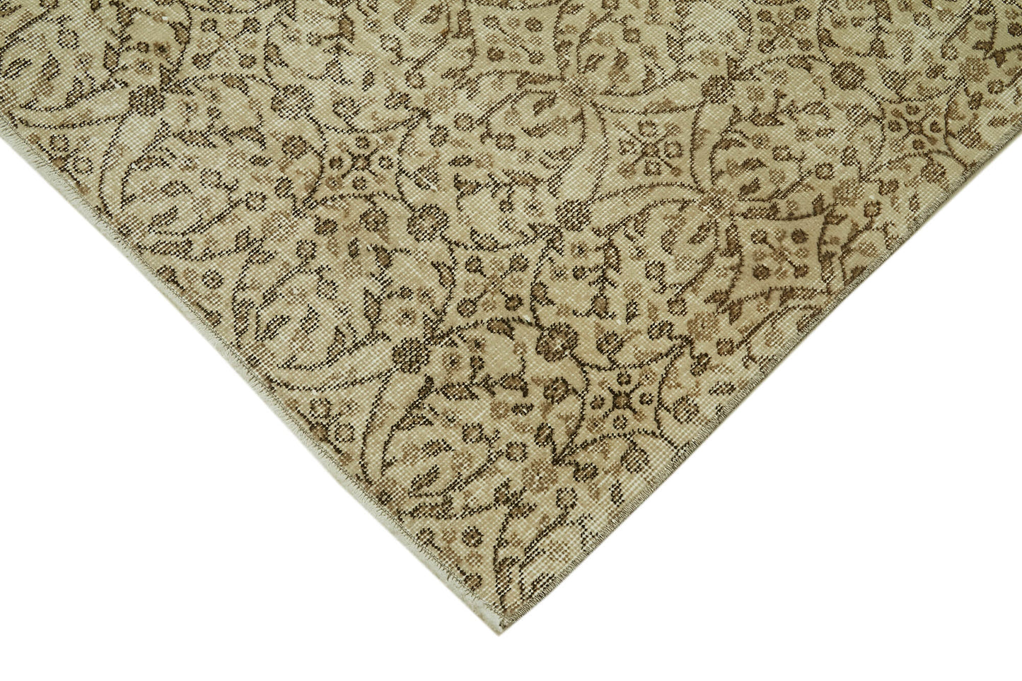 6x9 Beige Turkish Vintage Area Rug - 41829