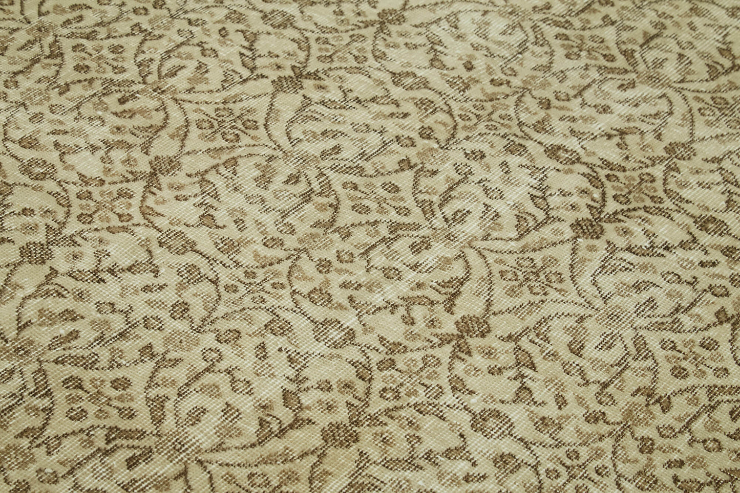 6x9 Beige Turkish Vintage Area Rug - 41829