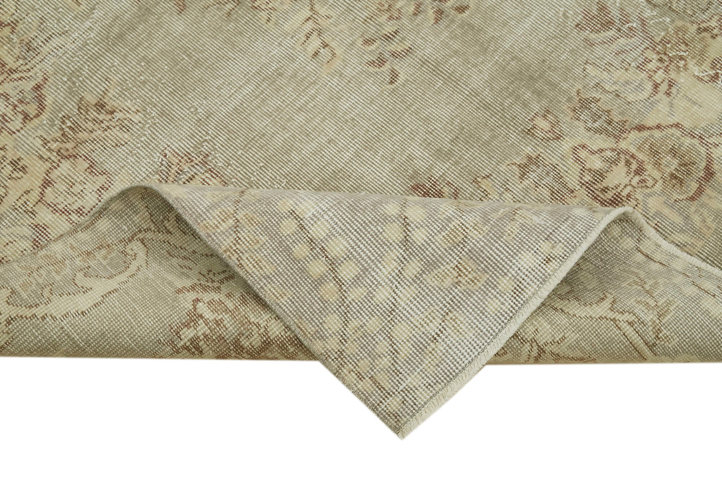 5x9 Beige Turkish Vintage Area Rug - 41830