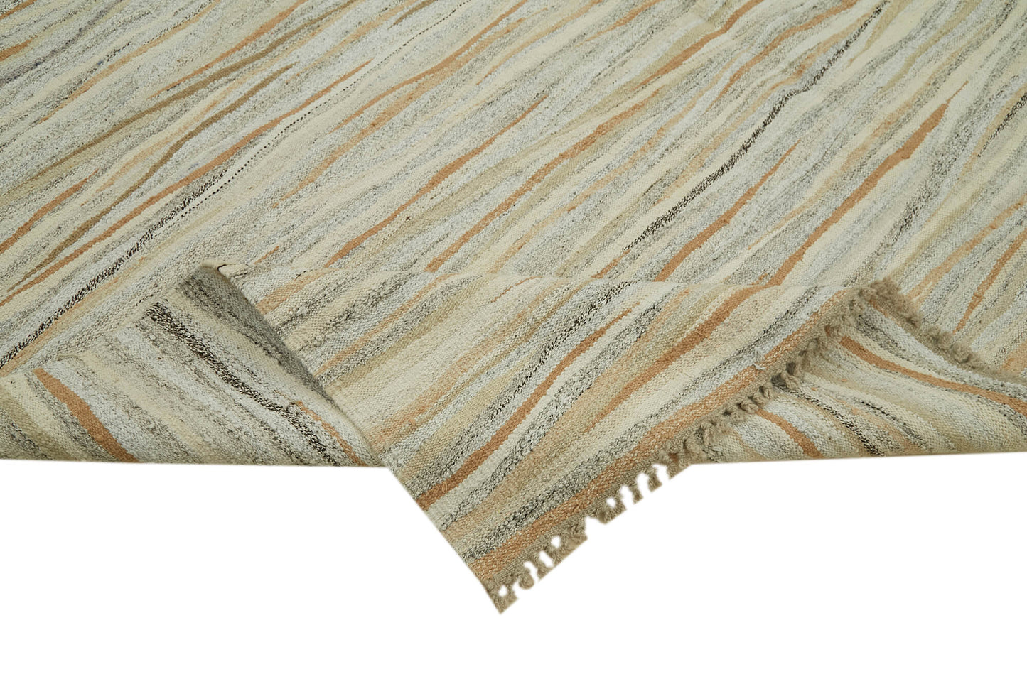 8x11 Beige Hemp Kilim Rug - 41933