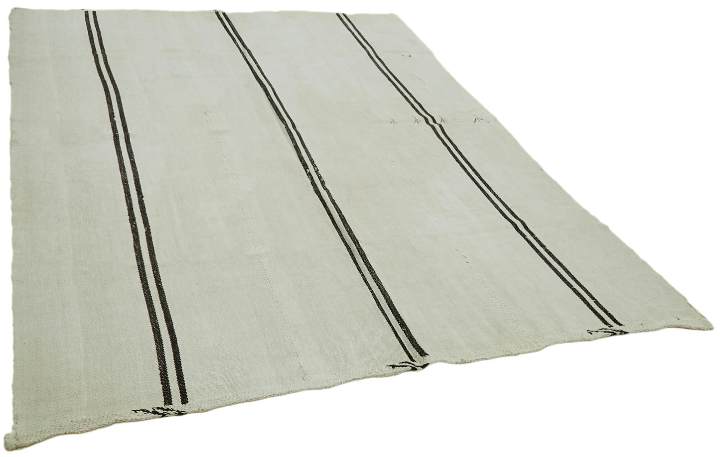 7x9 White Hemp Kilim Rug - 41942