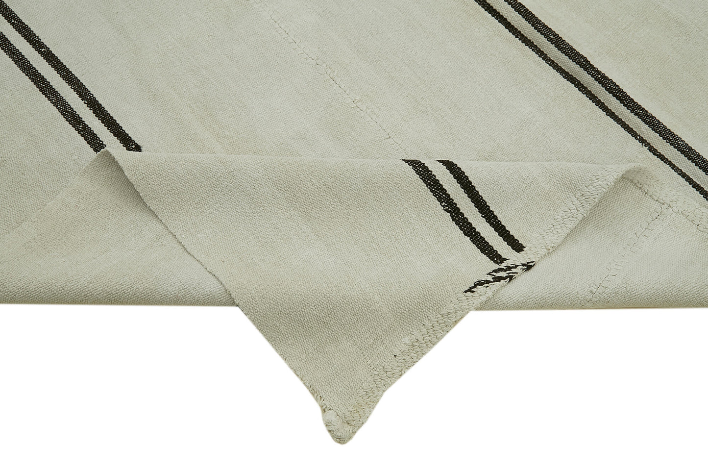 7x9 White Hemp Kilim Rug - 41942