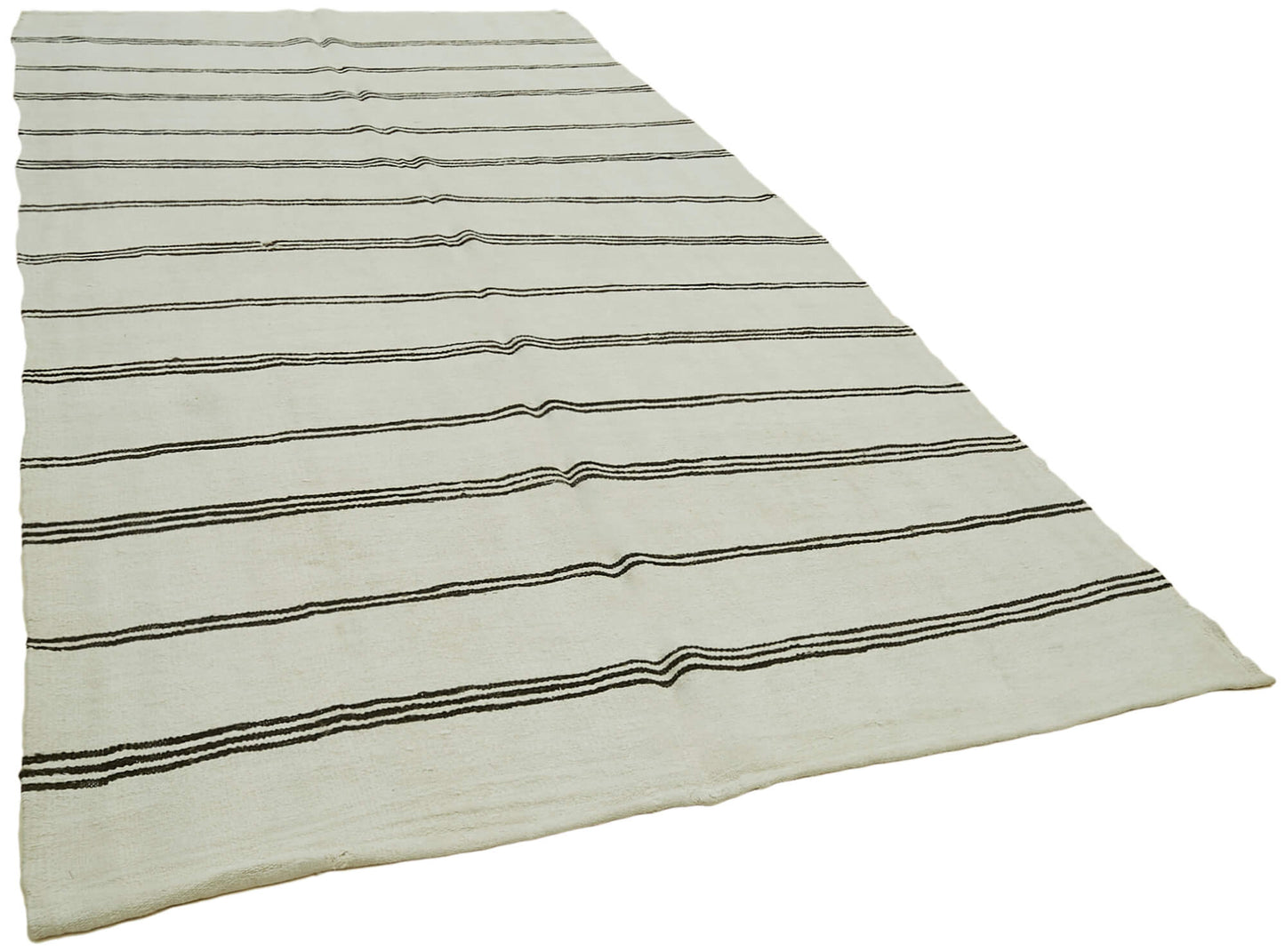 6x11 White Hemp Kilim Rug - 41944