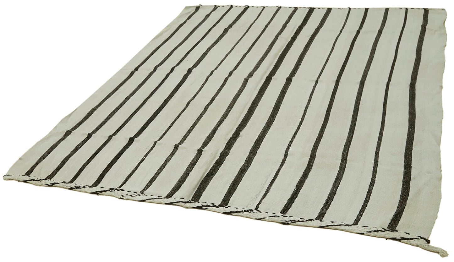 7x8 White Hemp Kilim Rug - 41947