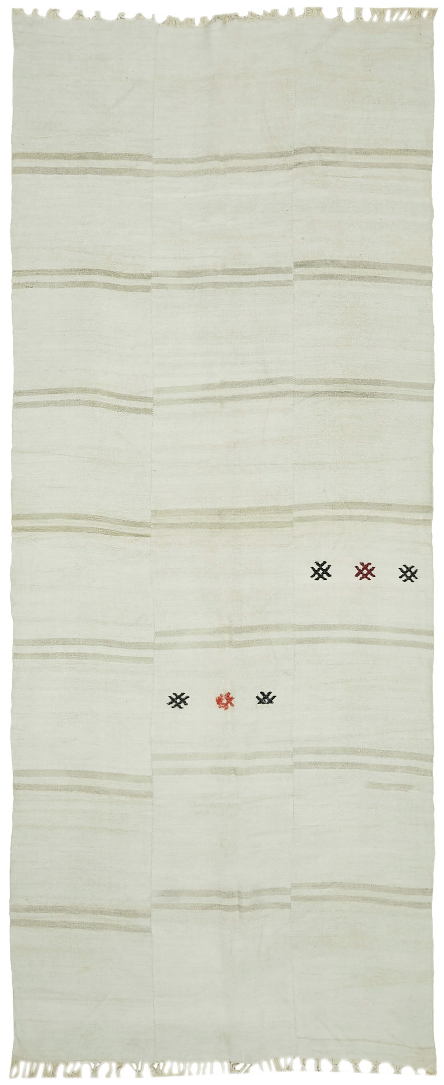 7x15 White Hemp Kilim Rug - 41962