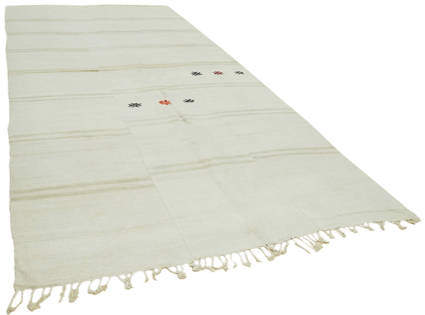 7x15 White Hemp Kilim Rug - 41962