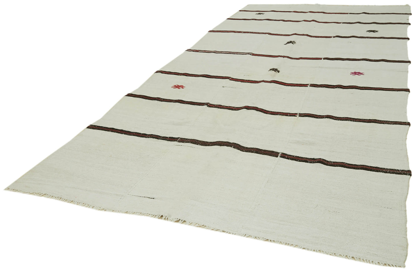 6x13 White Hemp Kilim Rug - 41965