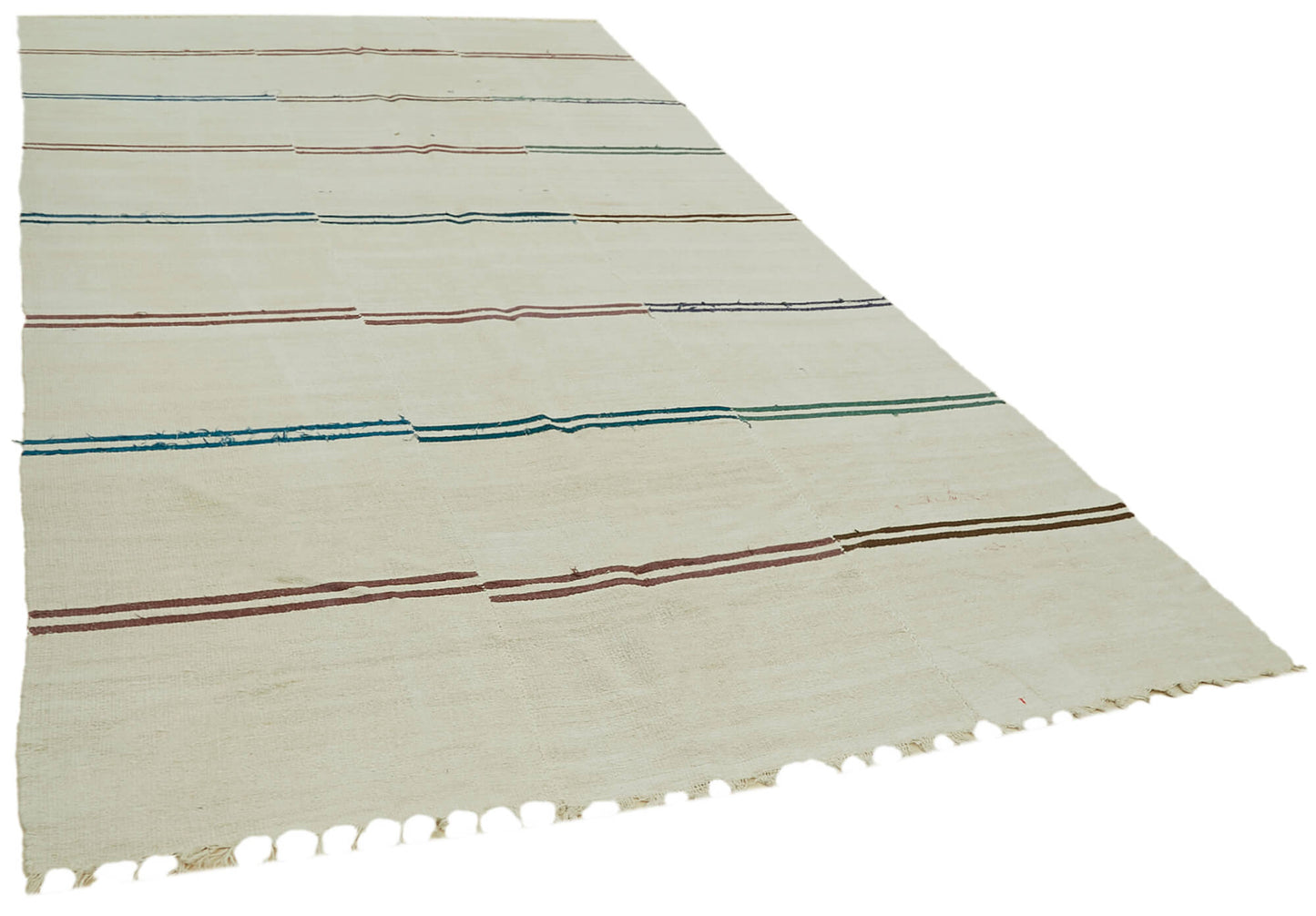 7x13 Beige Hemp Kilim Rug - 41969