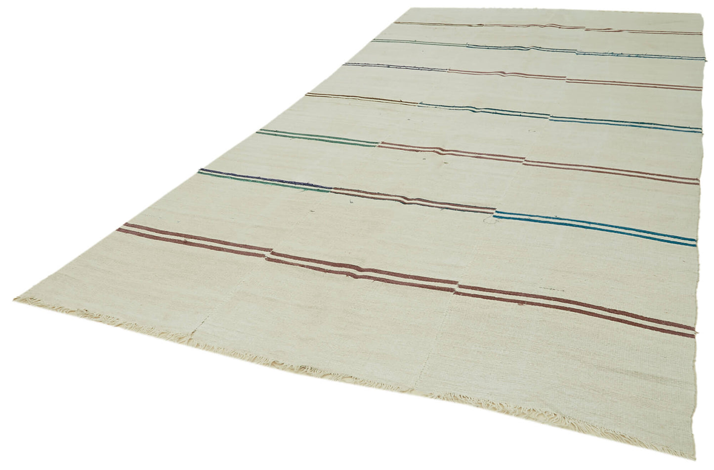 7x13 Beige Hemp Kilim Rug - 41969