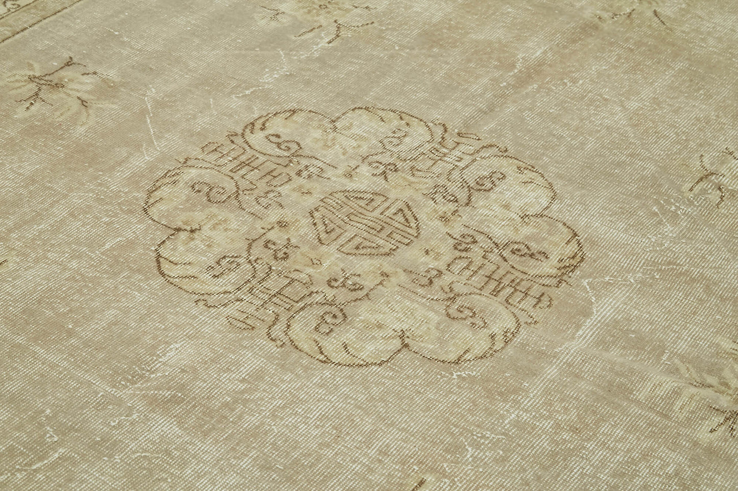 7x10 Beige Turkish Vintage Area Rug - 42008