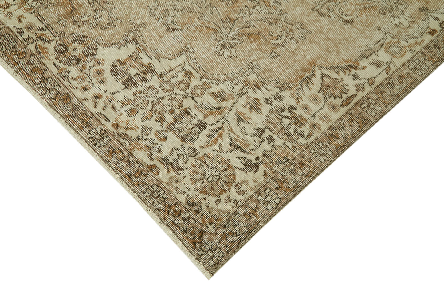 7x11 Beige Turkish Vintage Area Rug - 42024