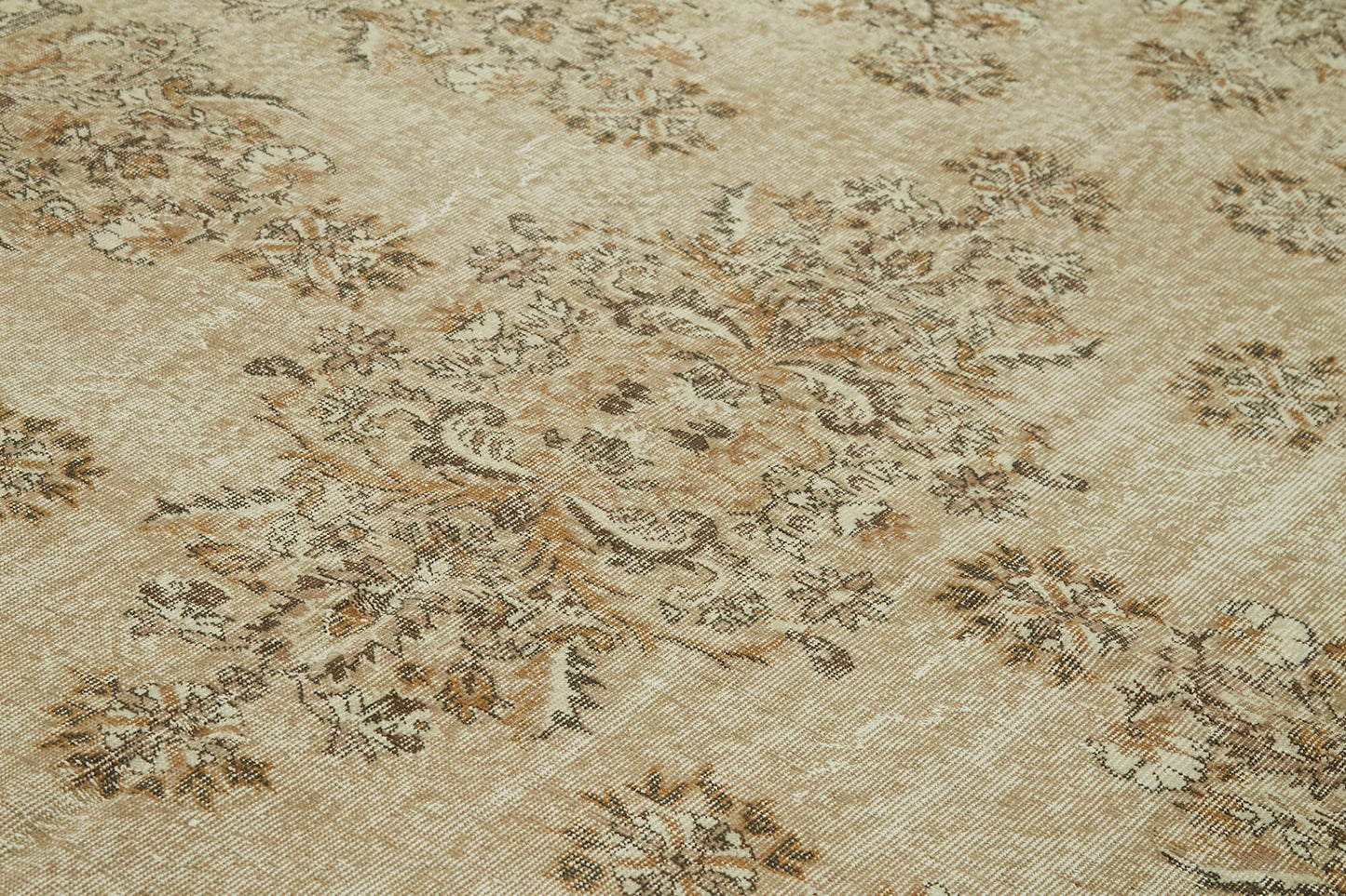 7x11 Beige Turkish Vintage Area Rug - 42024