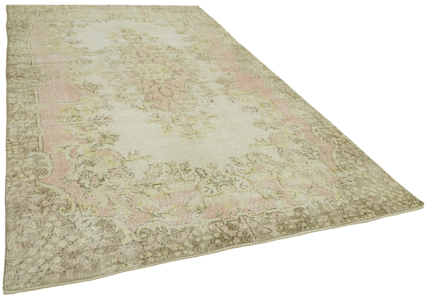 7x11 Beige Turkish Vintage Area Rug - 42027
