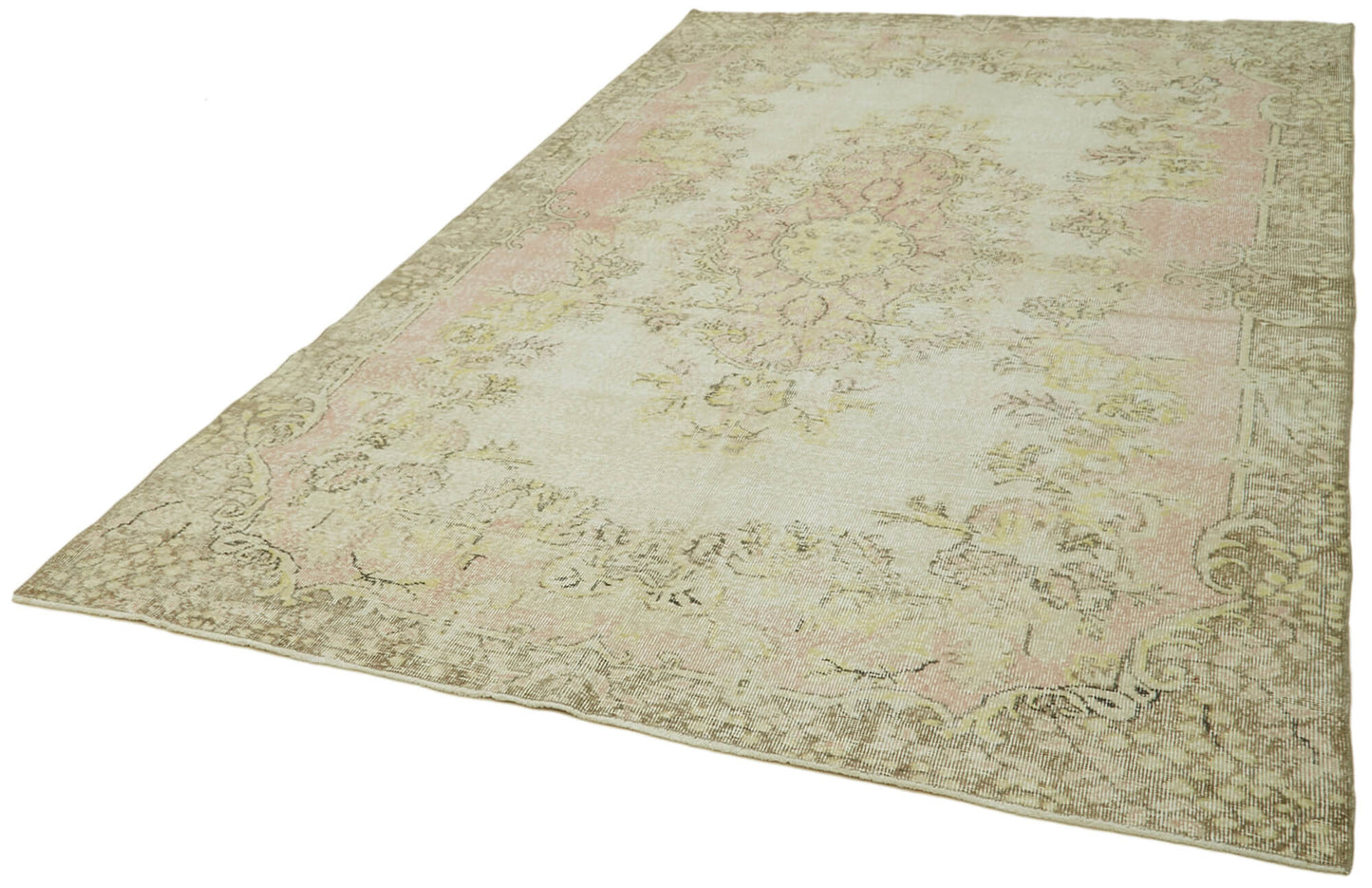 7x11 Beige Turkish Vintage Area Rug - 42027