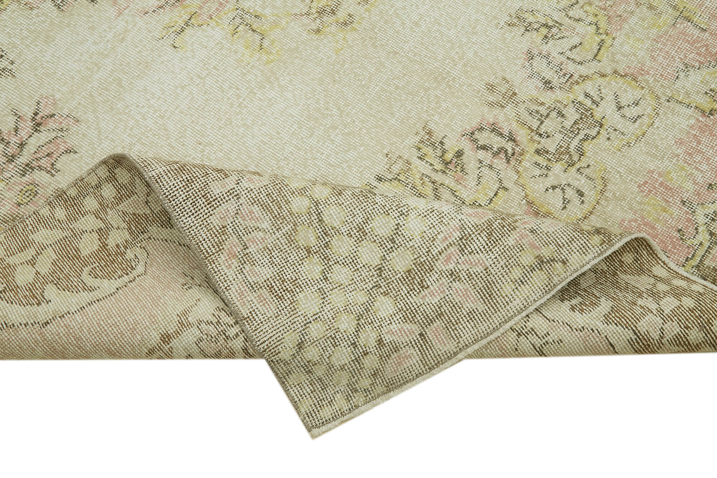 7x11 Beige Turkish Vintage Area Rug - 42027