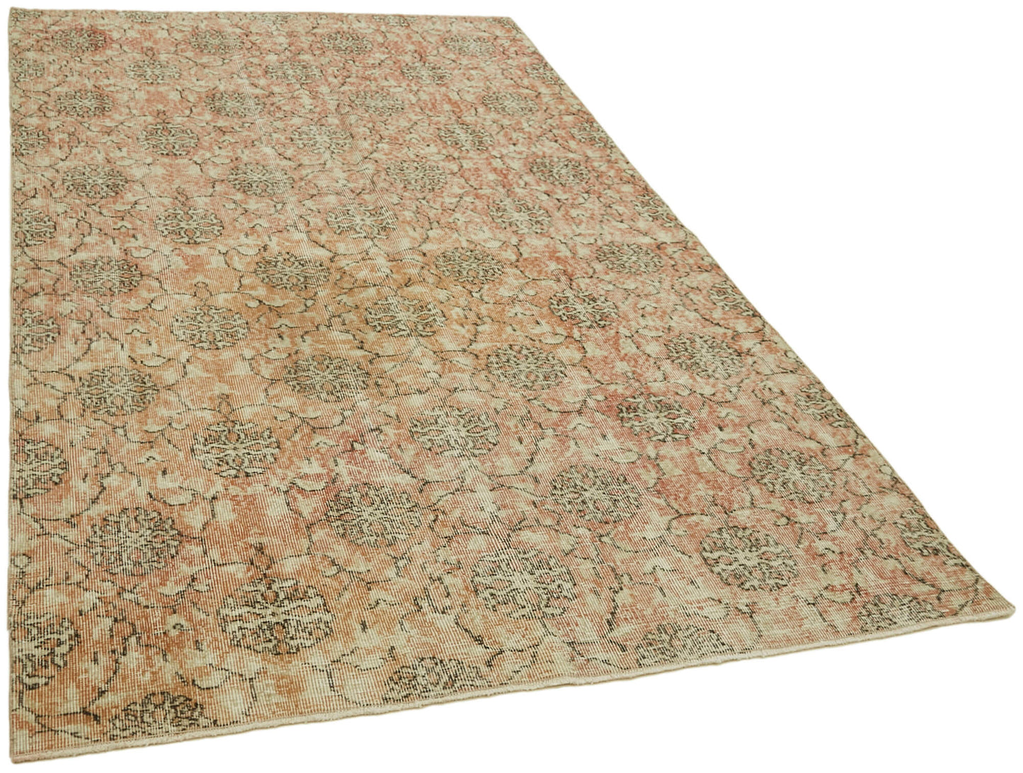 5x8 Beige Turkish Vintage Area Rug - 42076
