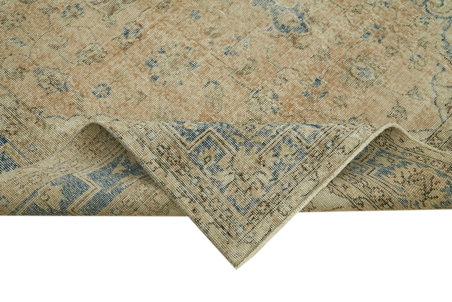 7x10 Beige Turkish Vintage Area Rug - 42093