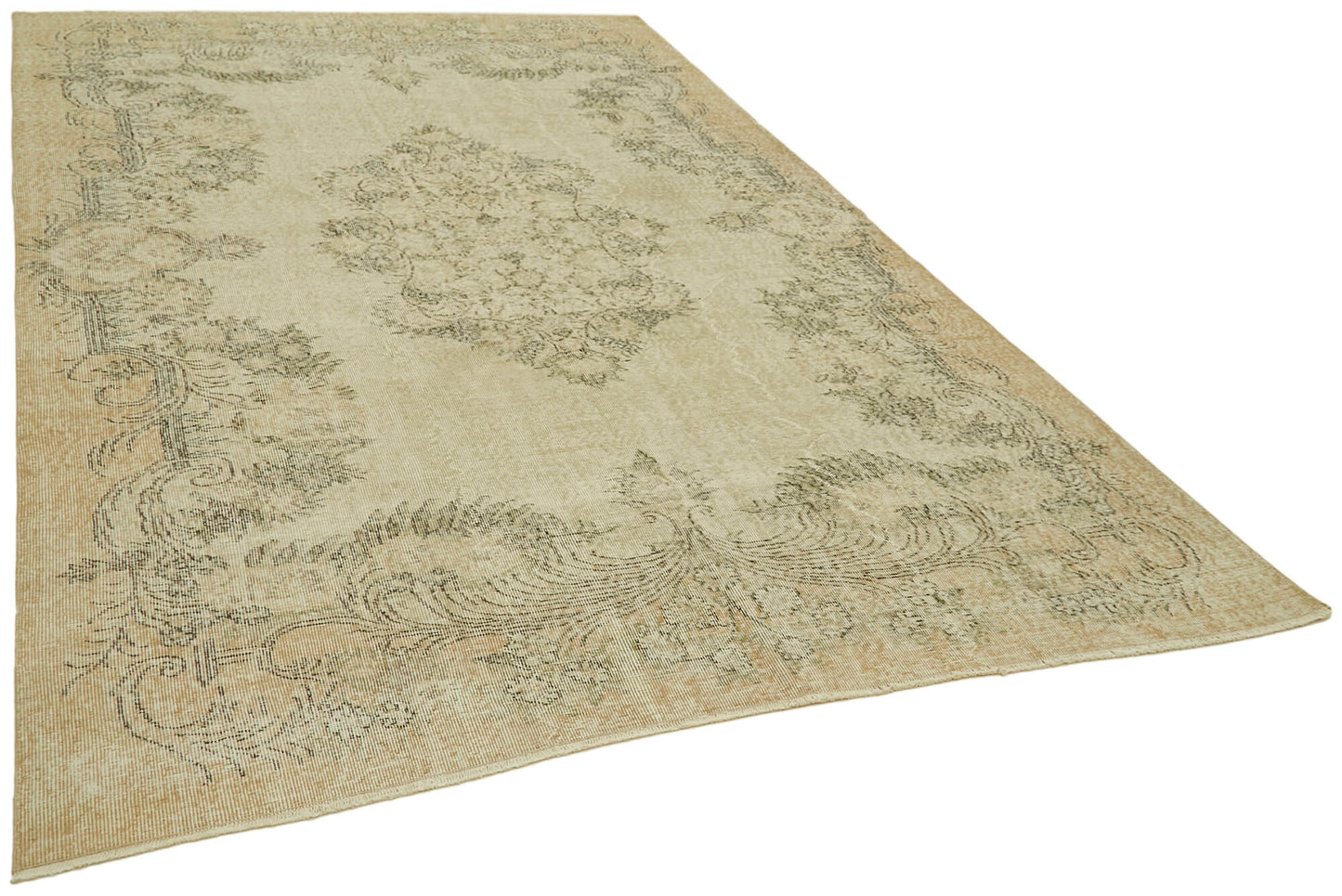 7x10 Beige Turkish Vintage Area Rug - 42099