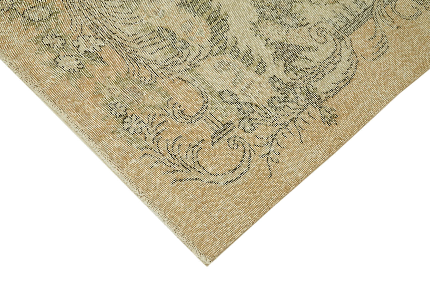7x10 Beige Turkish Vintage Area Rug - 42099