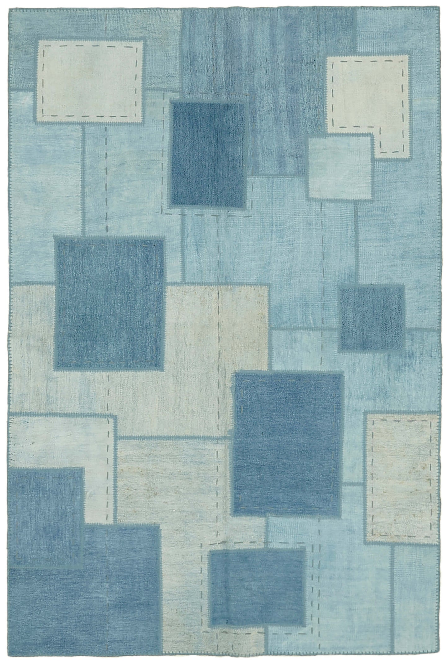 7x10 Blue Hemp Kilim Rug - 42104