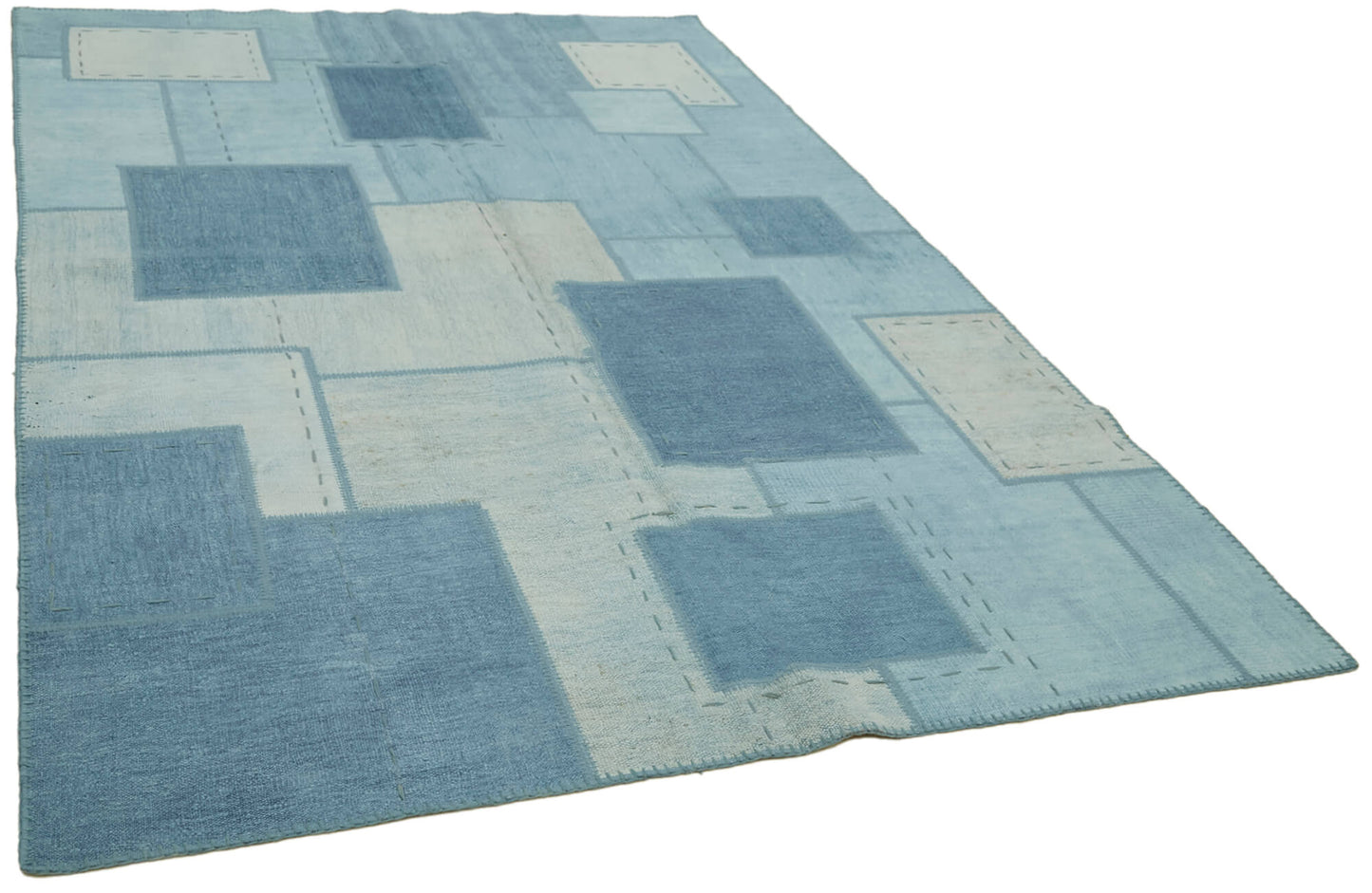 7x10 Blue Hemp Kilim Rug - 42104