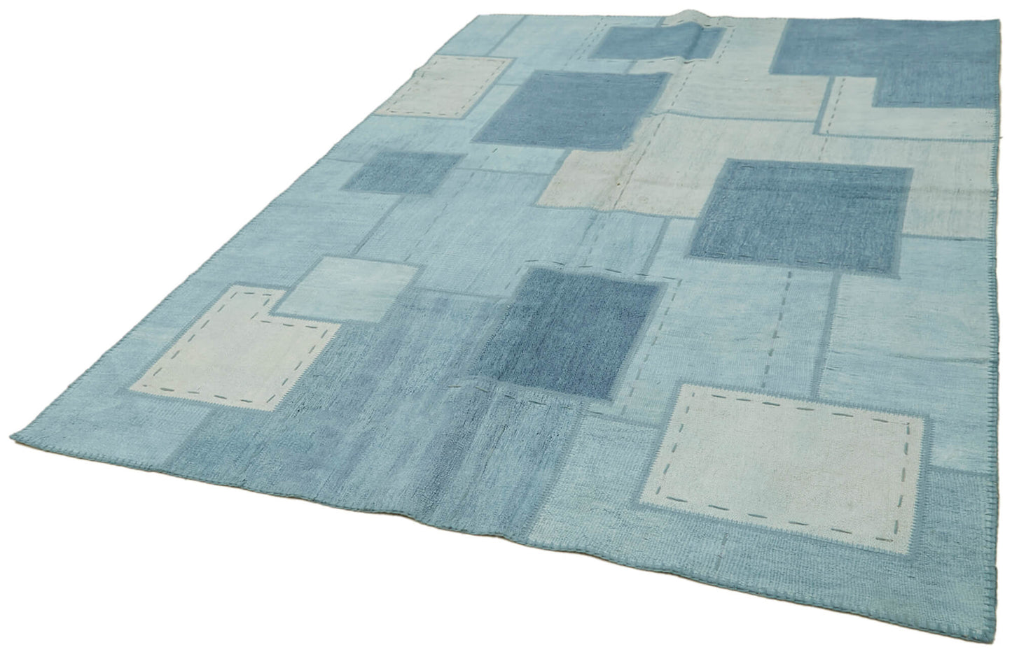 7x10 Blue Hemp Kilim Rug - 42104