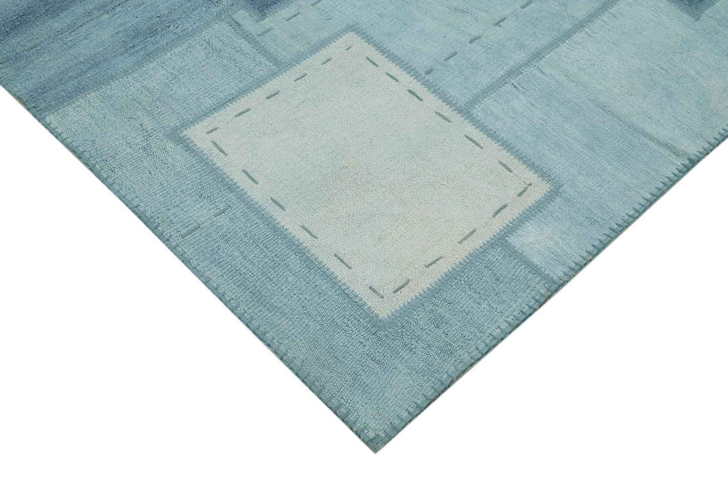 7x10 Blue Hemp Kilim Rug - 42104