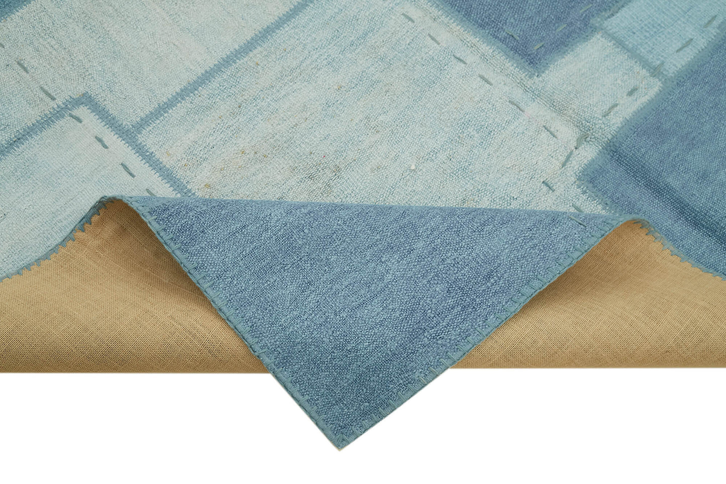 7x10 Blue Hemp Kilim Rug - 42104